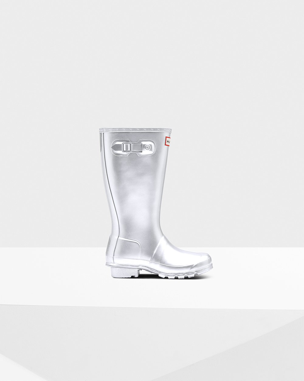 Kids Hunter Rain Boots Silver - Original Big Metallic - 7201438-TV